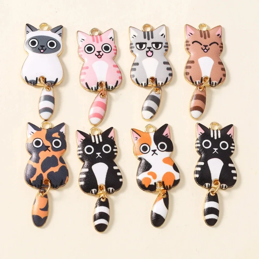 Resin Art Supplies Near Me - 10Pcs 16×39mm Cute Cartoon Cat Resin