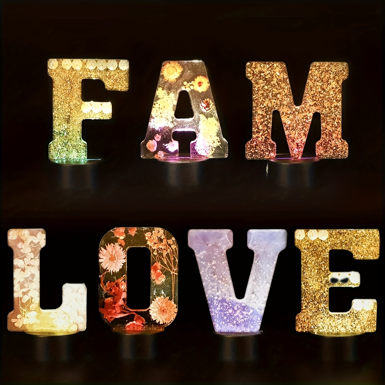 Resin Art Epoxy - 7-Inch Large Letter Resin Mold, 3D