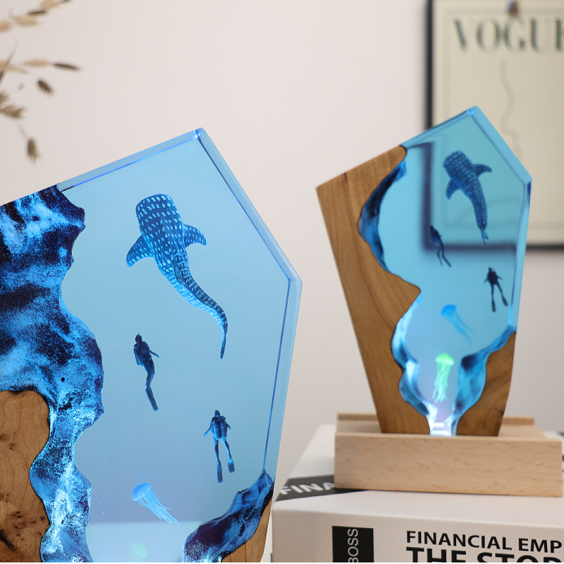 Resin Cave Whale Diver Desktop - đánh giá và giá Resin Art For Wedding Gift