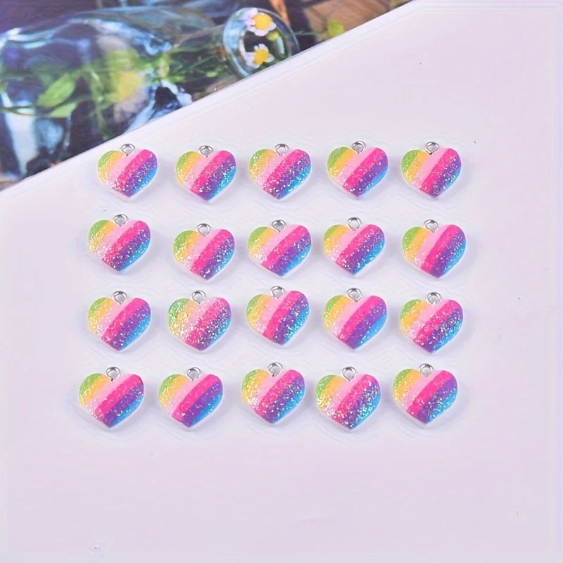 10Pcs Colorful Heart Resin Cha - đánh giá và giá Resin Art Supplies Near Me