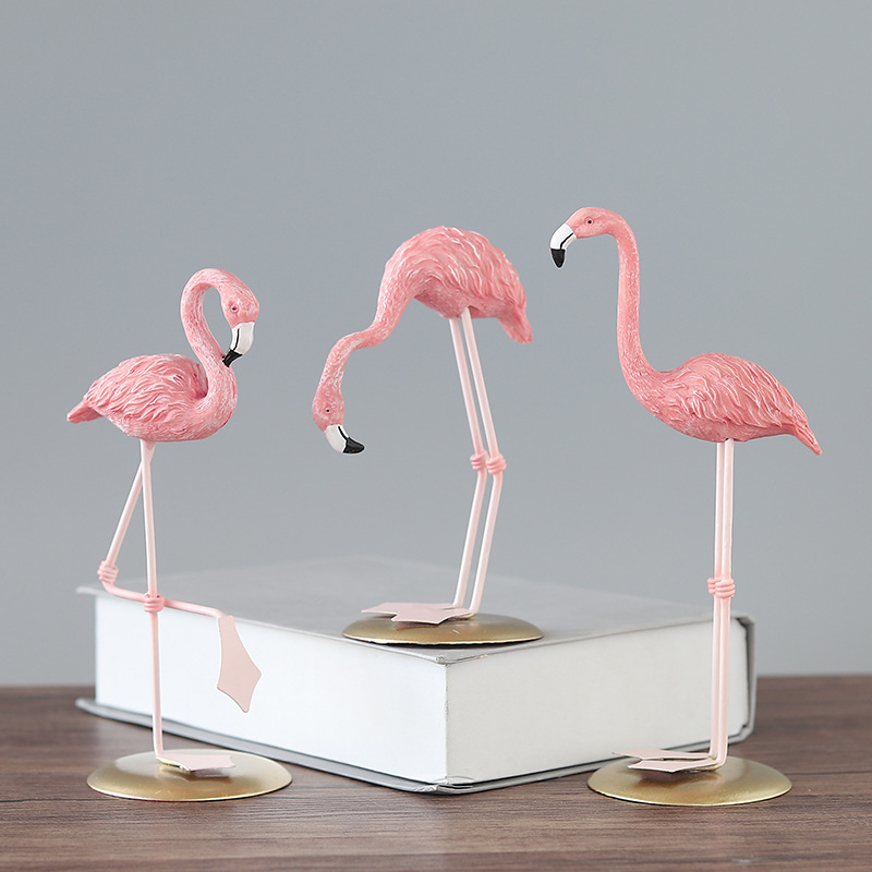 3PCS Pink Flamingo Figurines T - đánh giá và giá Resin Art For Wedding Gift