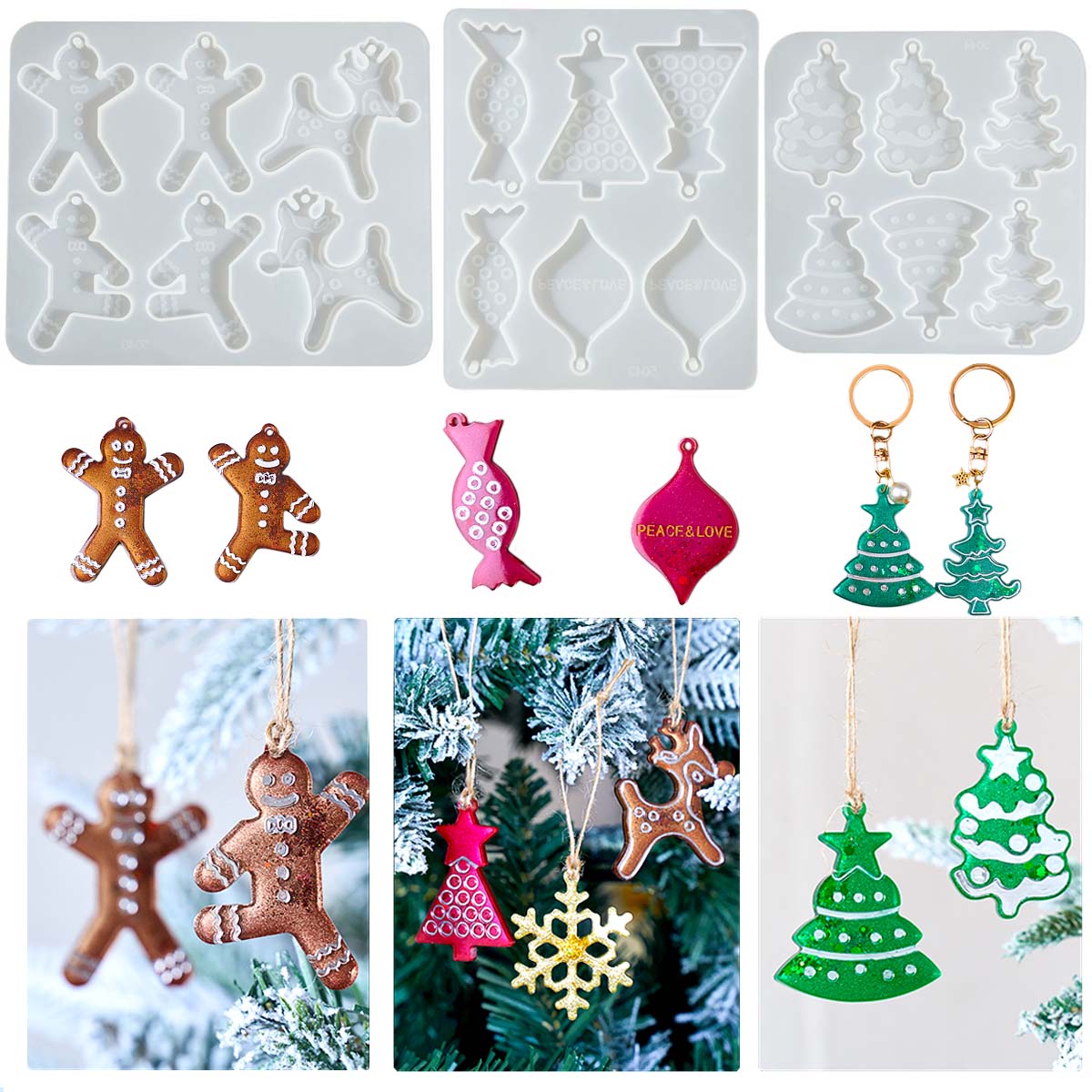 Christmas Series Earrings Pend - đánh giá và giá Resin Art Mold