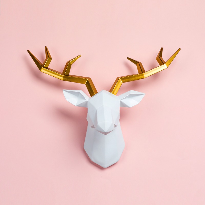 1PC Deer Head Sculpture Animal - đánh giá và giá Resin Art Sculptures
